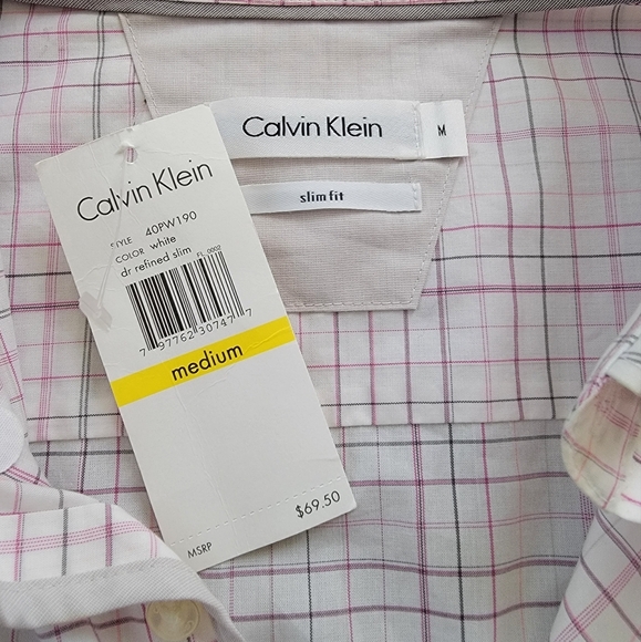 Calvin Klein Slim Fit Shortsleeve Buttondown Shirt Size M NWT - Picture 5 of 9